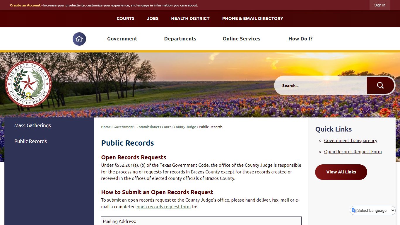 Public Records | Brazos County, TX - Official Website