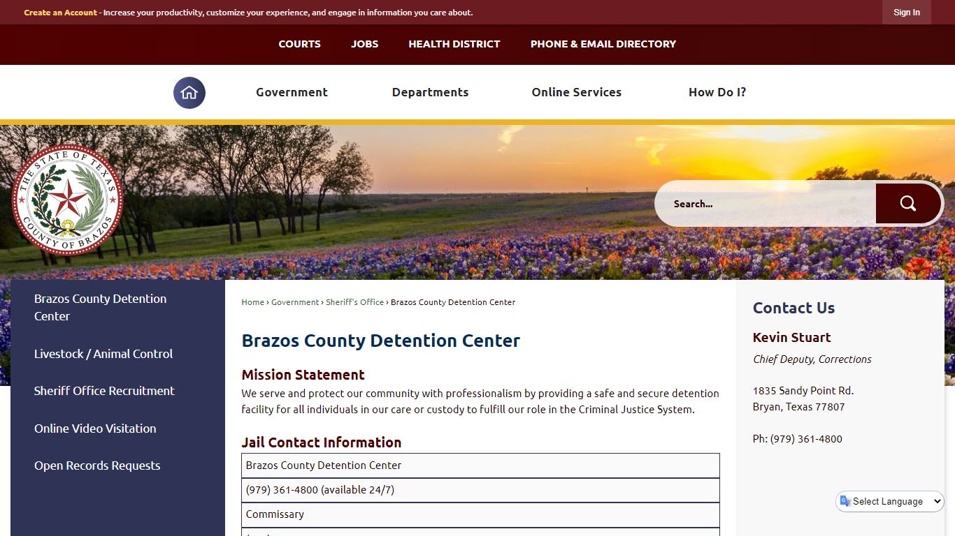 Brazos County Detention Center | Brazos County, TX - Official Website